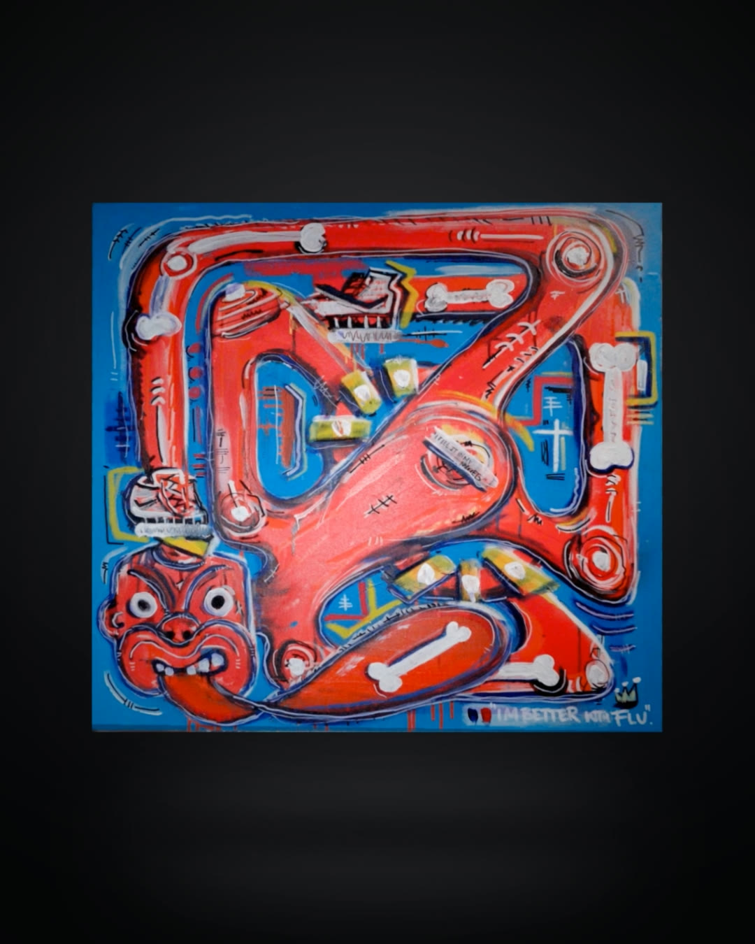 Big Tongue Wobbling — the risk system painting, in the studio.